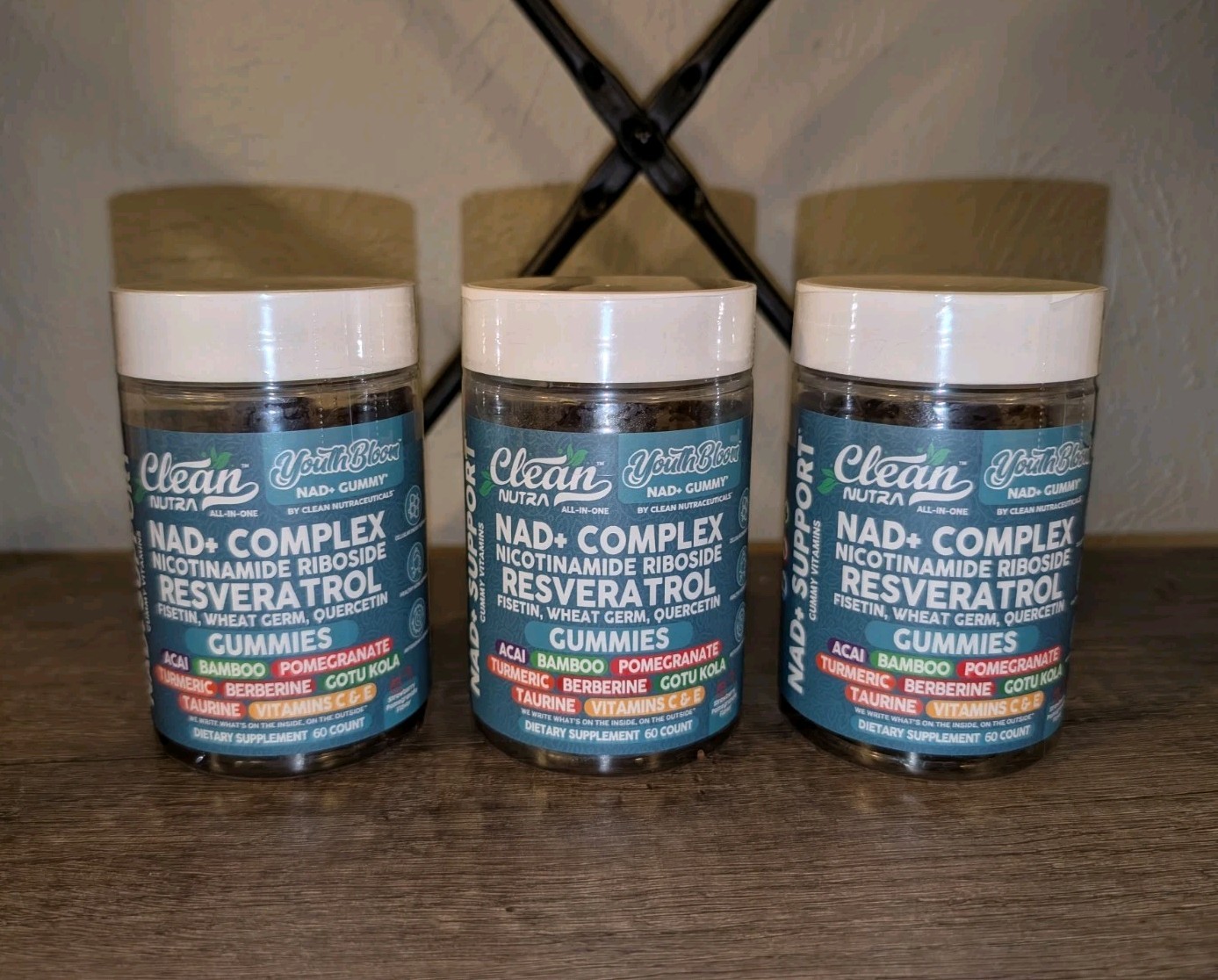 NEW Clean Nutra NAD+ YouthBloom Gummy Multivitamin 60 Count Pack Of 3 Bottles