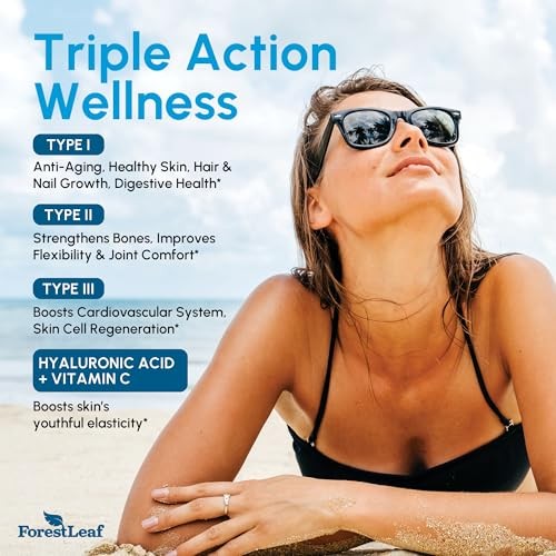 ForestLeaf Multi Collagen Pills with Hyaluronic Acid + Vitamin C | Hydrolyzed