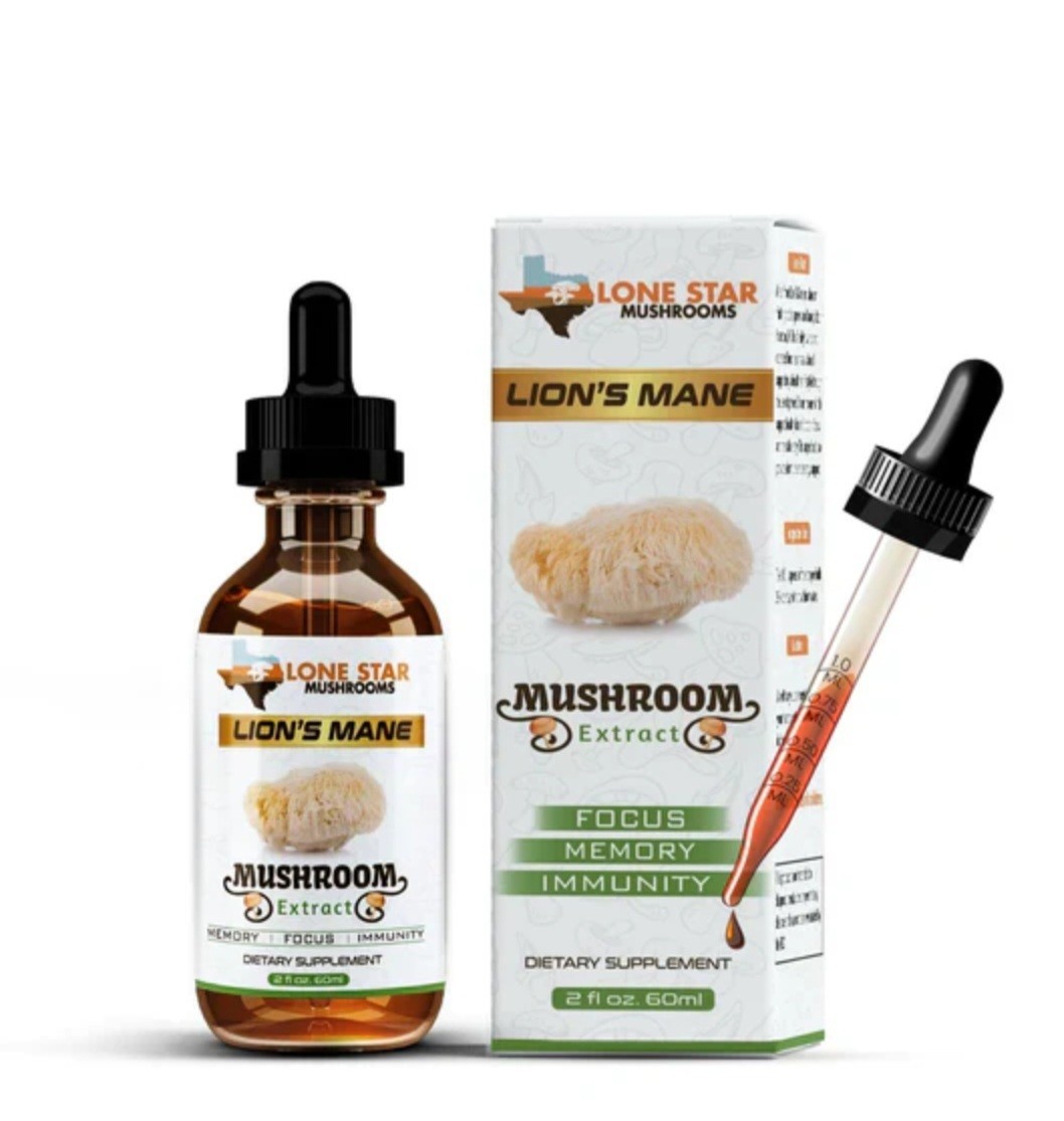 Lone Star Mushrooms Lion’s Mane Extract Drops No Fillers 2 fl oz Unflavored