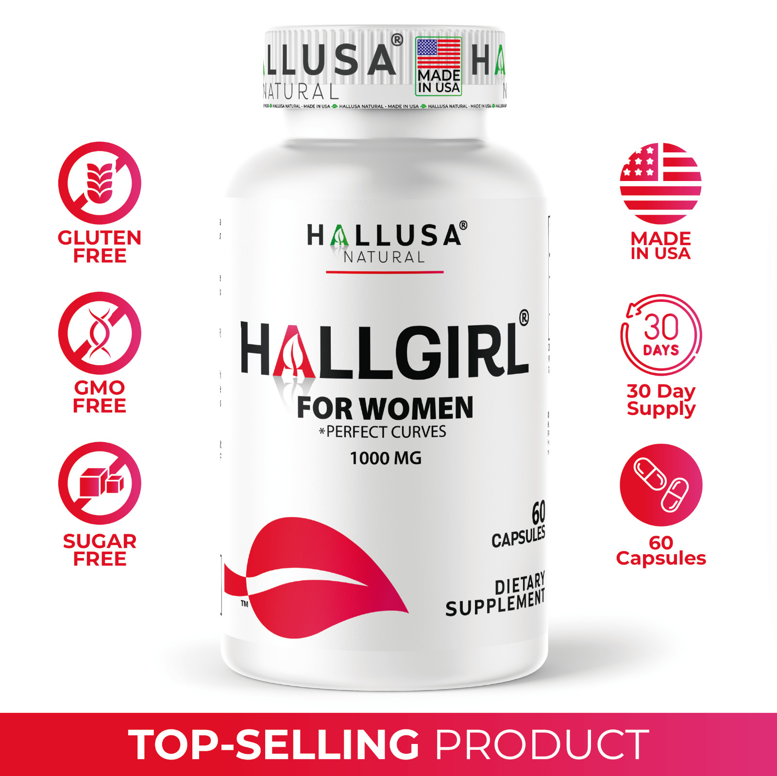 HALLADY 1000 mg – Aguaje Curves – Premium supplement for women 60 CAP