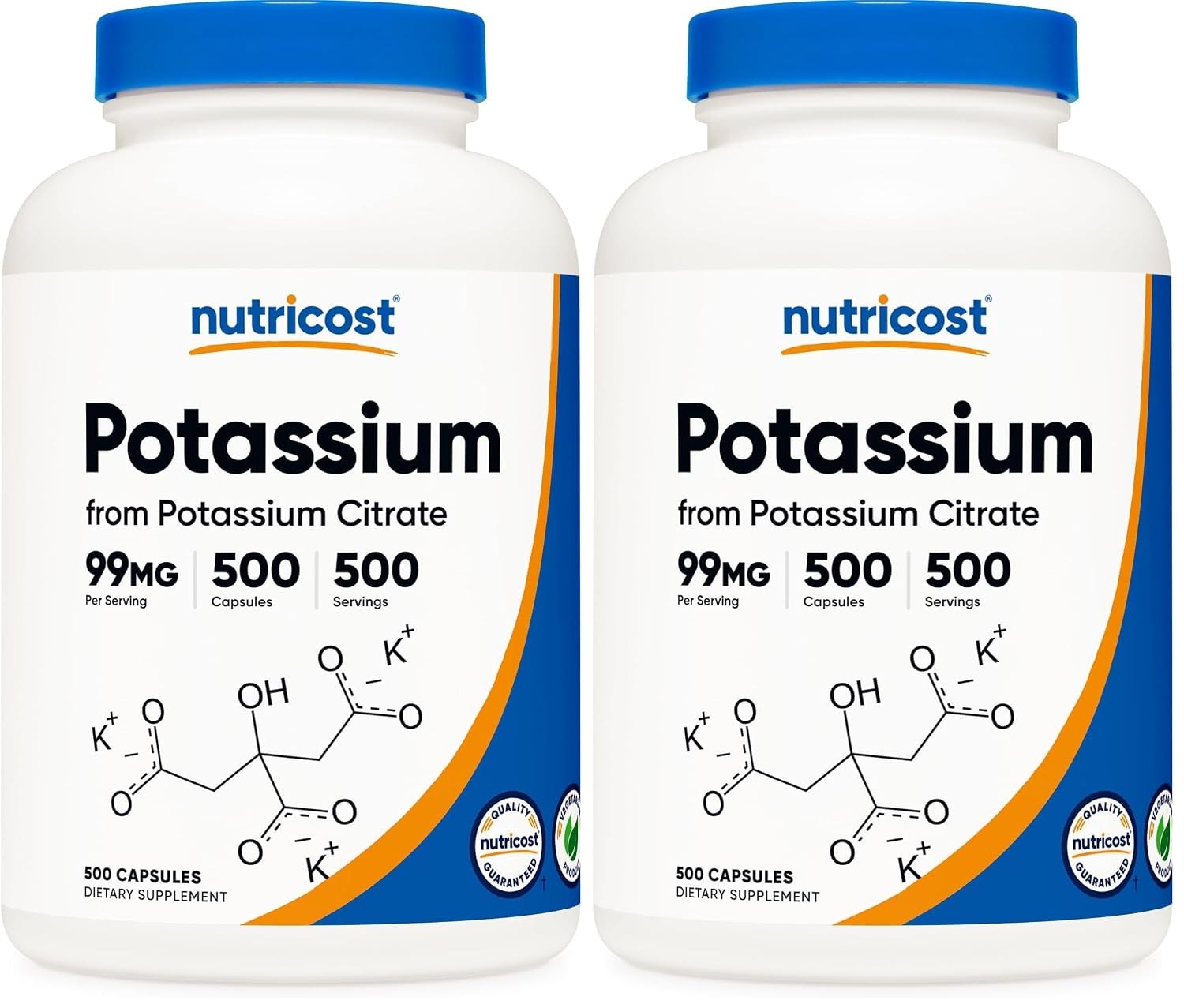 Nutricost Potassium Citrate 99mg, 240 Capsules – Gluten Free, Non-GMO