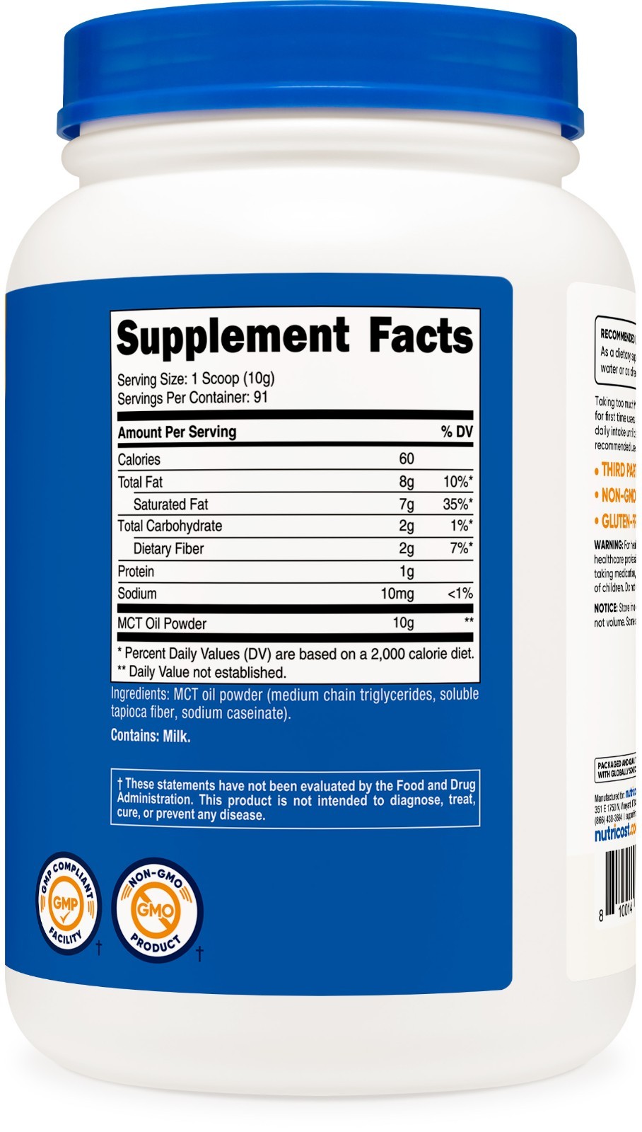 Nutricost MCT Oil Powder 2LBS (32oz) – Great for Ketosis and Ketogenic Diets