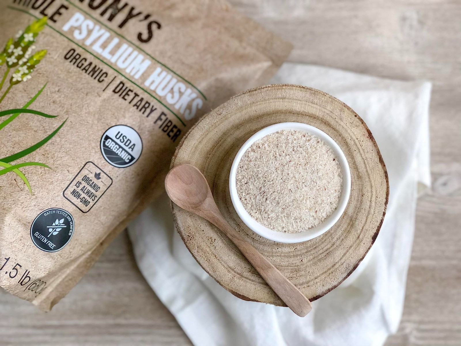 Organic Whole Psyllium Husks 1.5 lb – Dietary Fiber, Gluten Free, Non-GMO, Keto