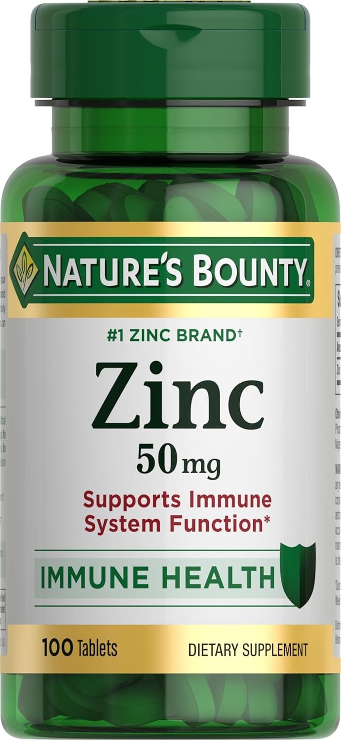 Nature’s Bounty Zinc Supports Immune Health 50mg 100 ct Caplets