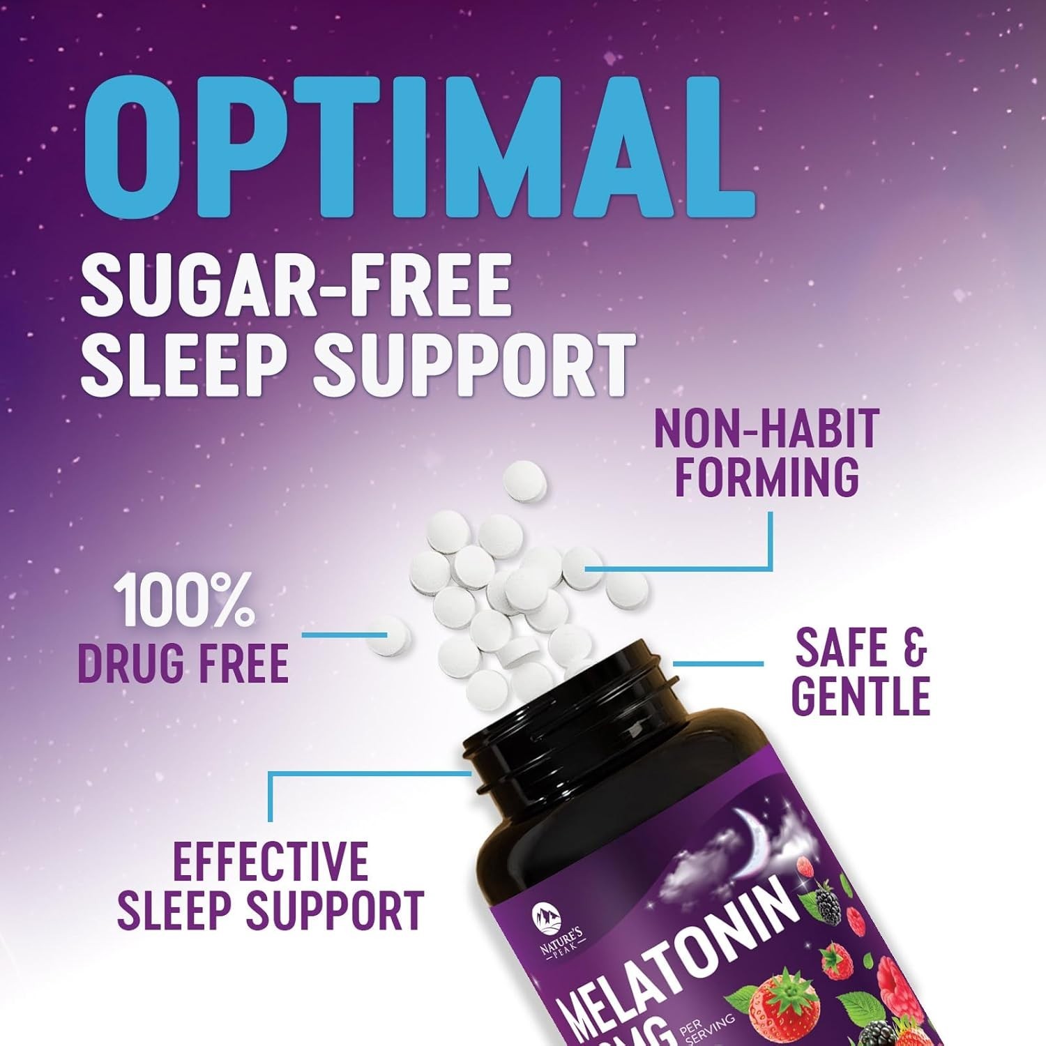Melatonin 10mg Sleep Supplements for Adults – Max Strength, Fast Dissolve 10 mg