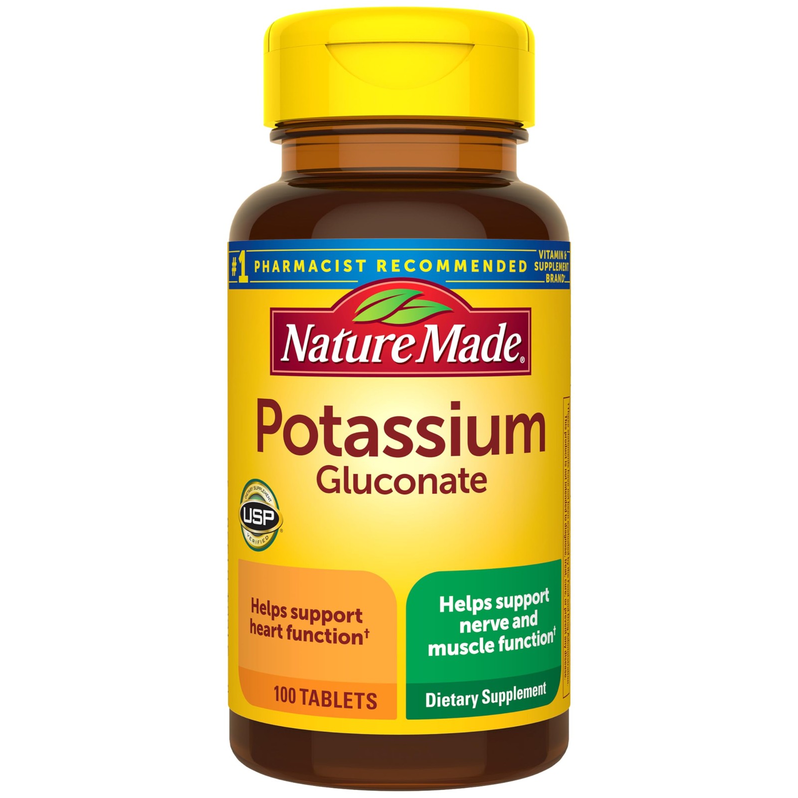 Nature Made Potassium Gluconate 550 mg, 100 Count (Pack of 1), A