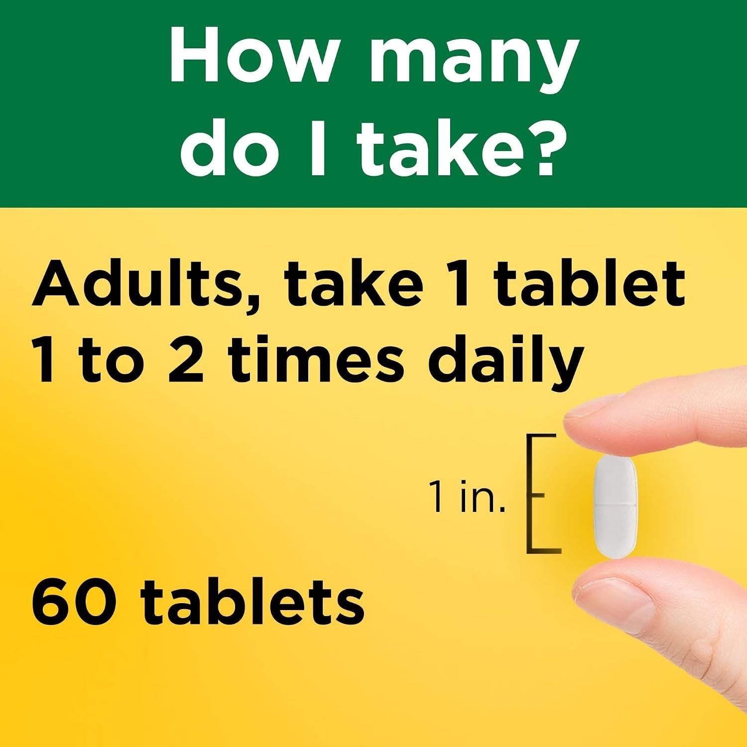 Daily Calcium 600 mg & Vitamin D3 for Strong Bones – 60 Easy-to-Swallow Tablets