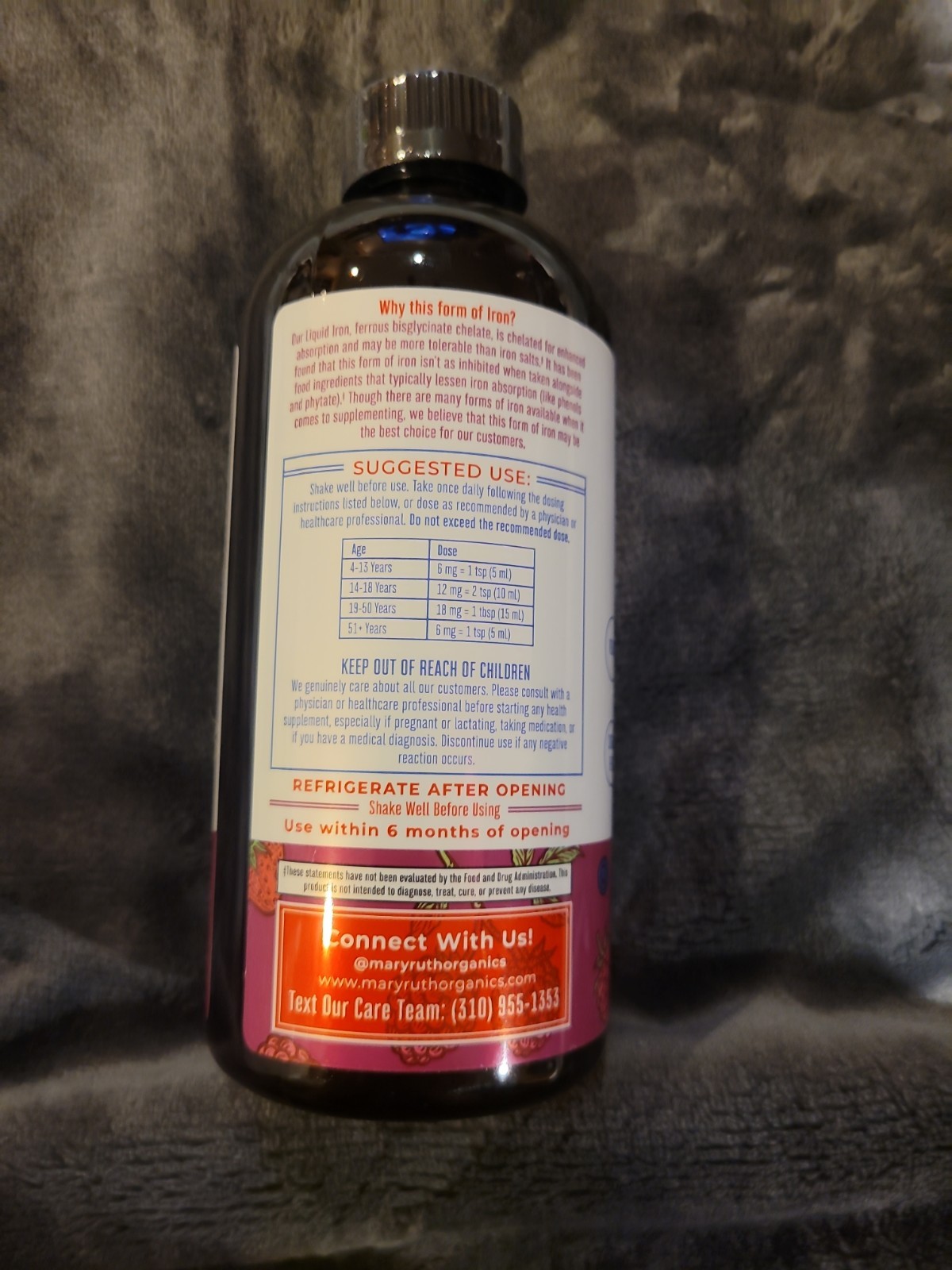 MaryRuth’s Vegan Liquid Iron Overall Health Berry Flavor 15.22 fl oz