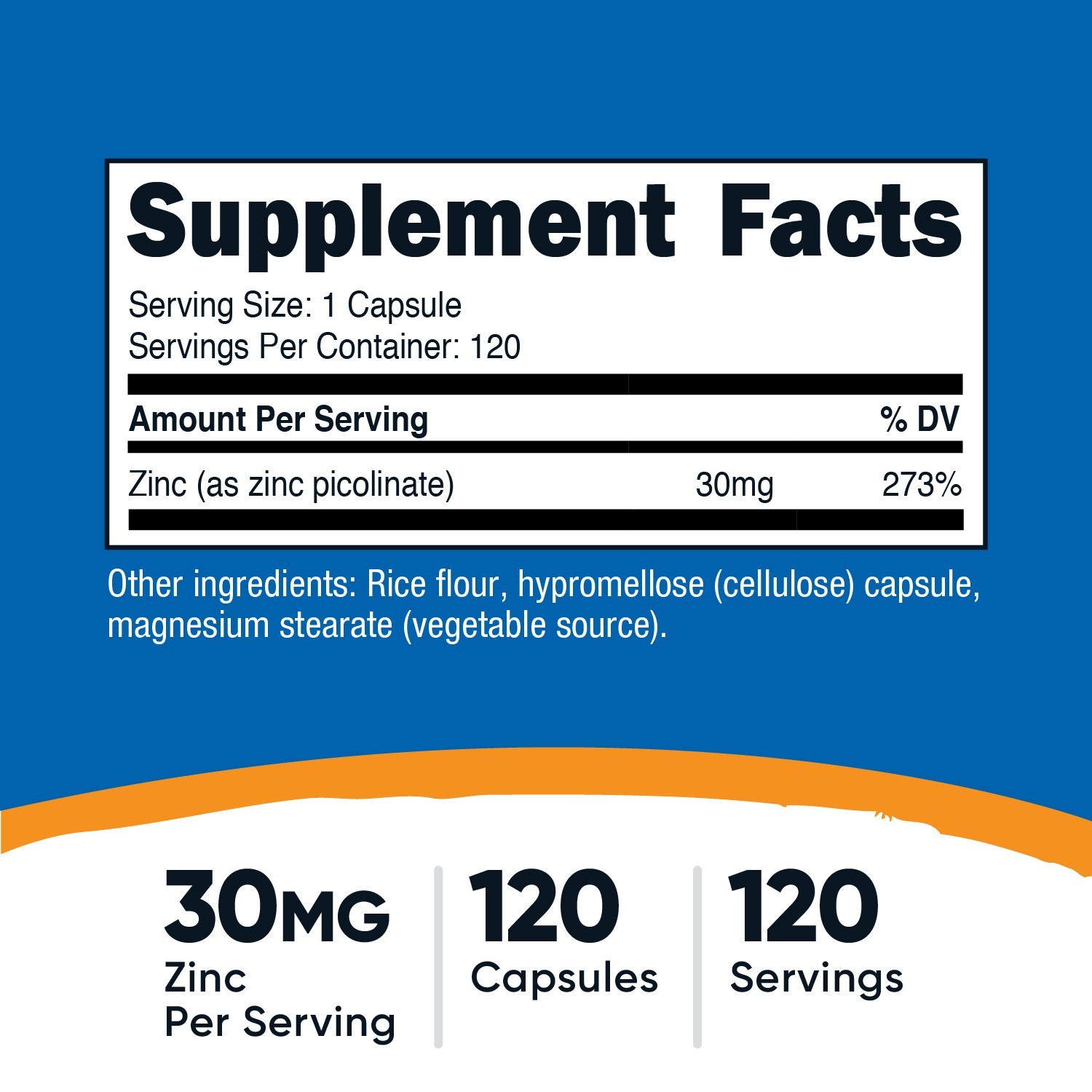 Nutricost Zinc Picolinate 30mg, 120 Vegetarian Capsules- Gluten Free and Non-GMO