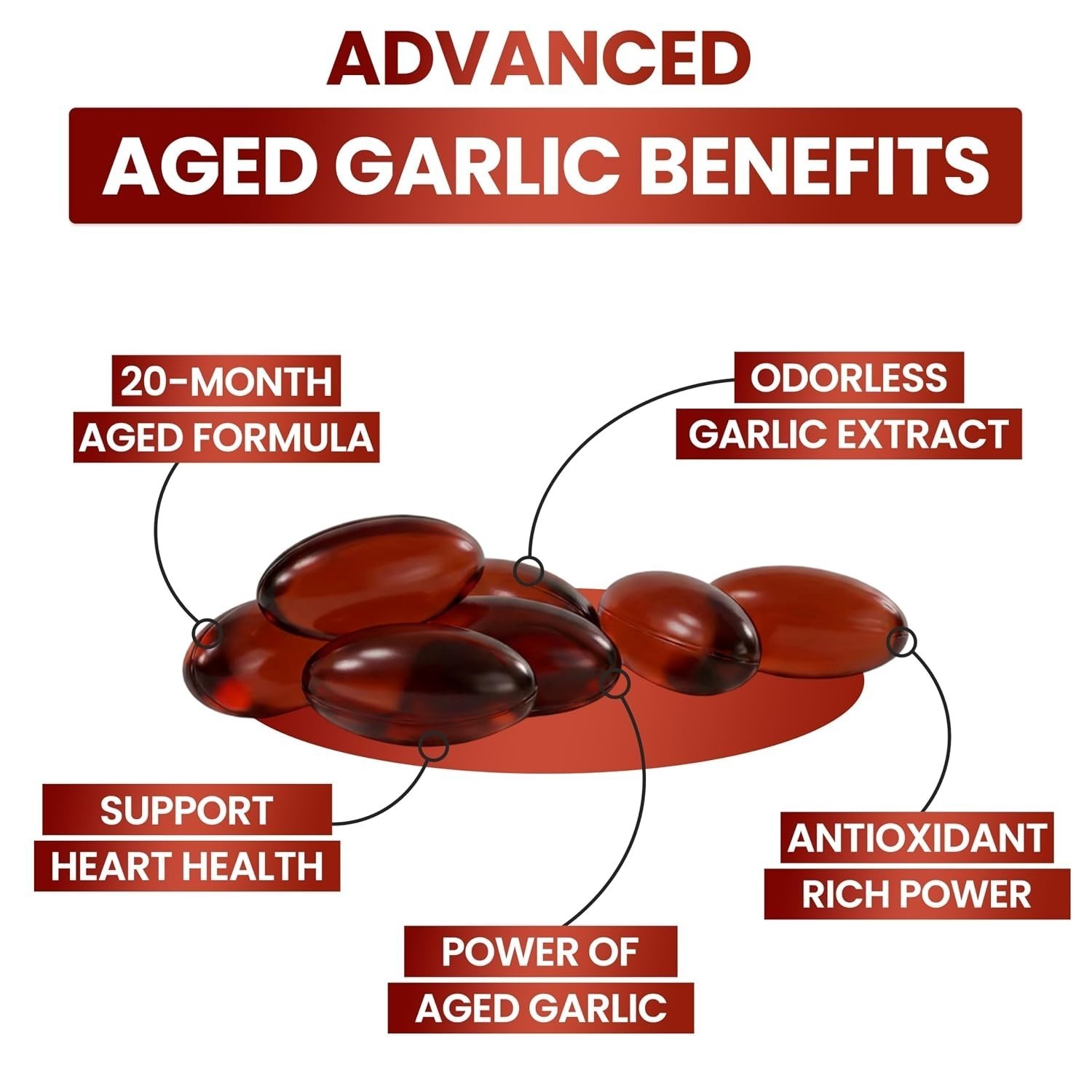 Resilia Garlic Extract 1200mg 60 Count Softgels – Odorless Aged Garlic Extra..