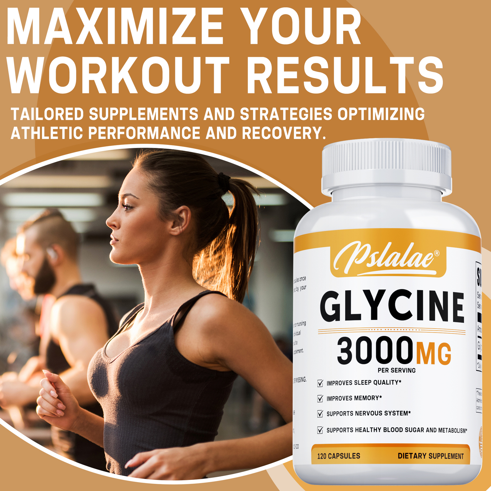 Glycine 3000mg – Sleep,Muscle Support Stress & Anxiety Relief, High Strength
