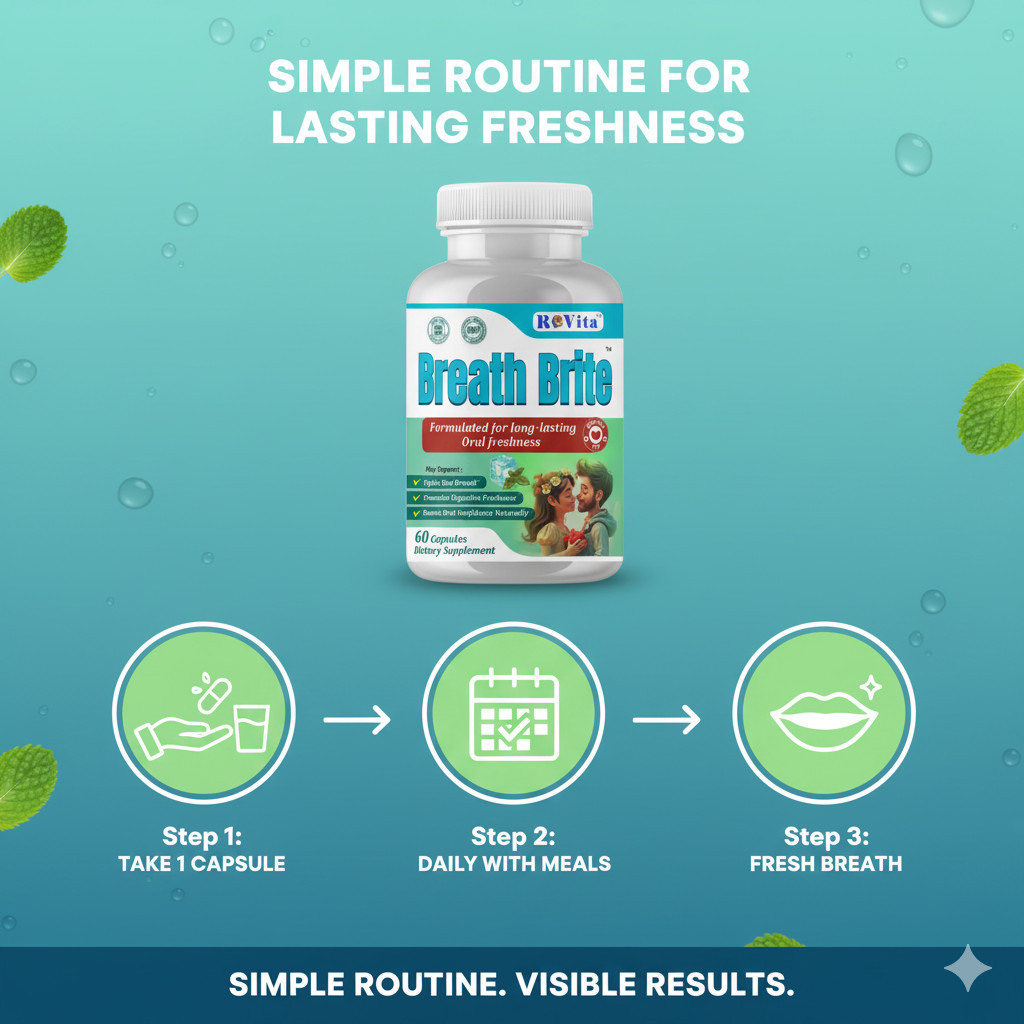 Breath Brite Oral Probiotics – Fresh Breath & Oral Health Support – 60 Capsules