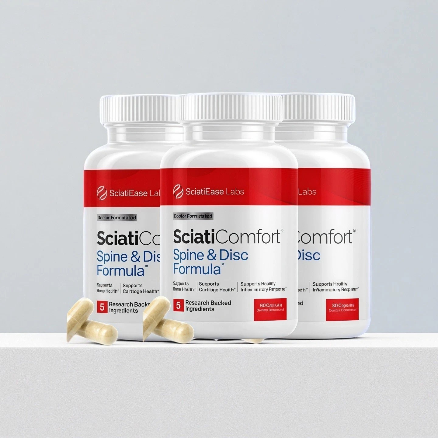 SciatiEase SciatiComfort Spine and Disc Support 60 Count (Pack of 3)