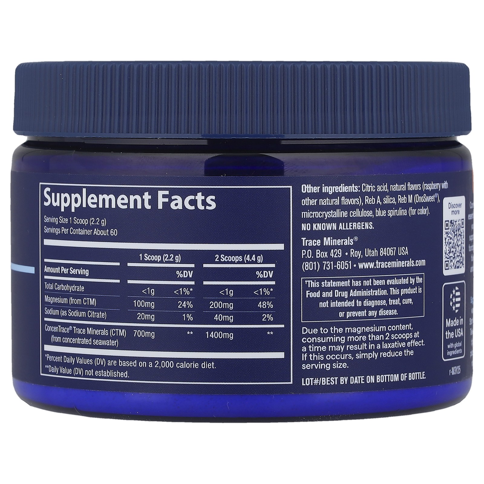 ConcenTrace®, Daily Mineral Powder, Blue Raspberry, 4.65 oz (132 g)