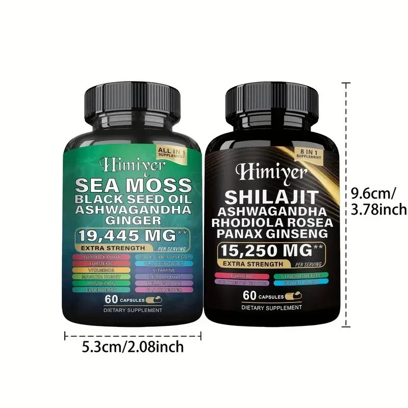 Dynamic Vitality Bundle – Sea Moss Multivitamin & Shilajit Power Combo 240 Ct