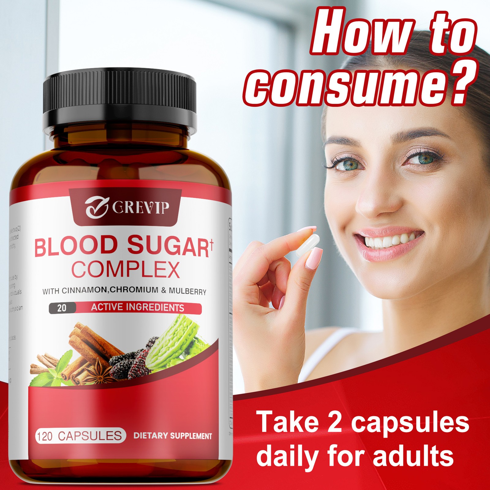 Blood Sugar Complex 240pcs – Promotes Heart and Cardiovascular Health,Metabolism