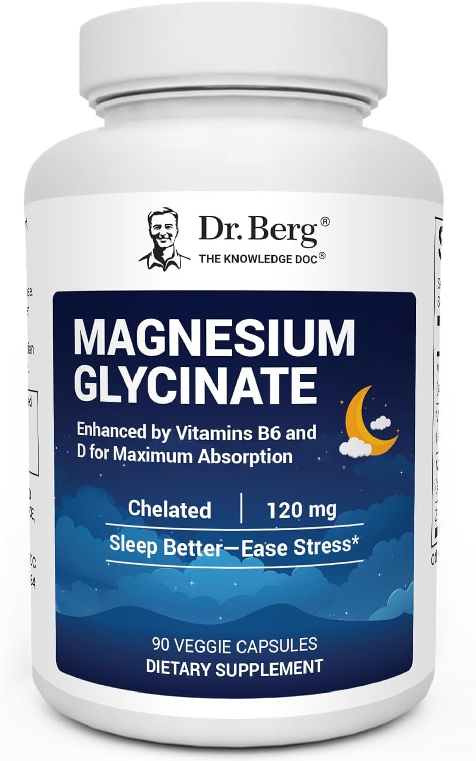 Dr. Berg Magnesium Glycinate Capsules, 90ct – Sleep, Stress & Muscle Support