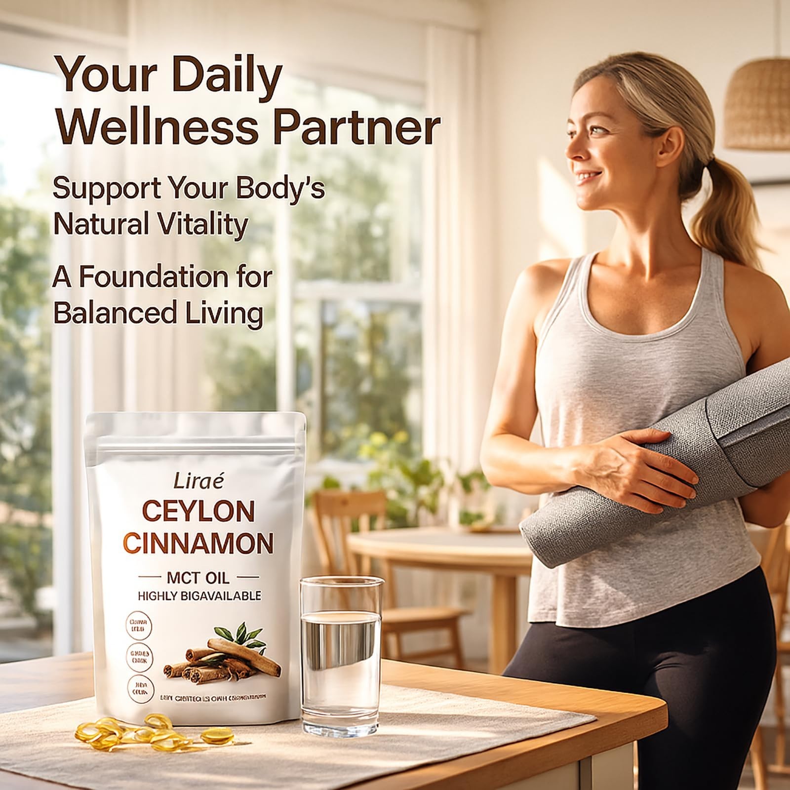 Ceylon Cinnamon 300 Softgels with MCT Oil, Non-GMO, Gluten-Free, Easy to Swallow