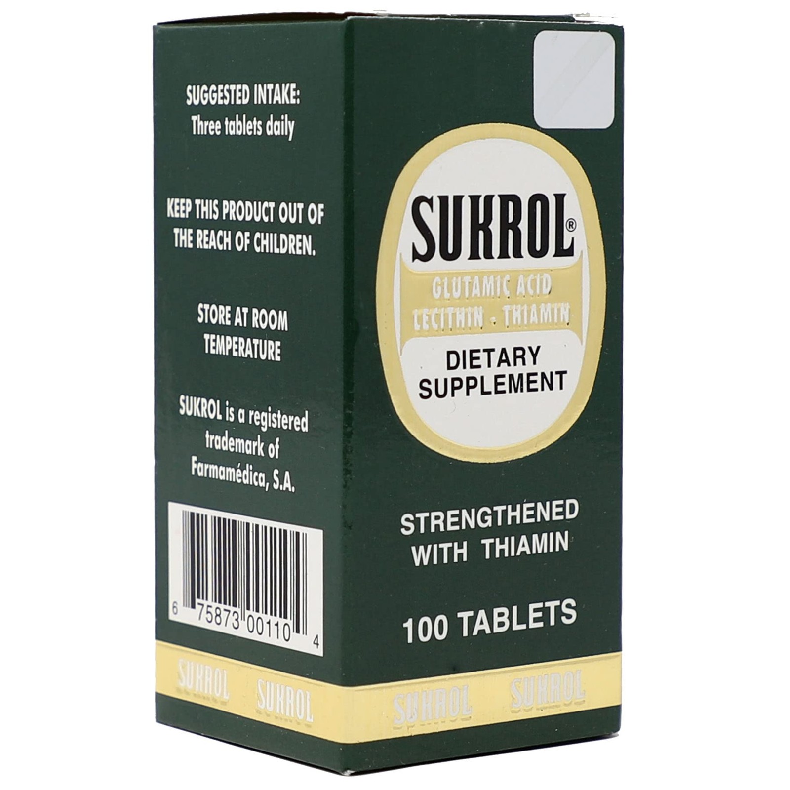 Sukrol, Vitamin, Improve Healthy Brain Function, 100 Count (Pack of 1), White