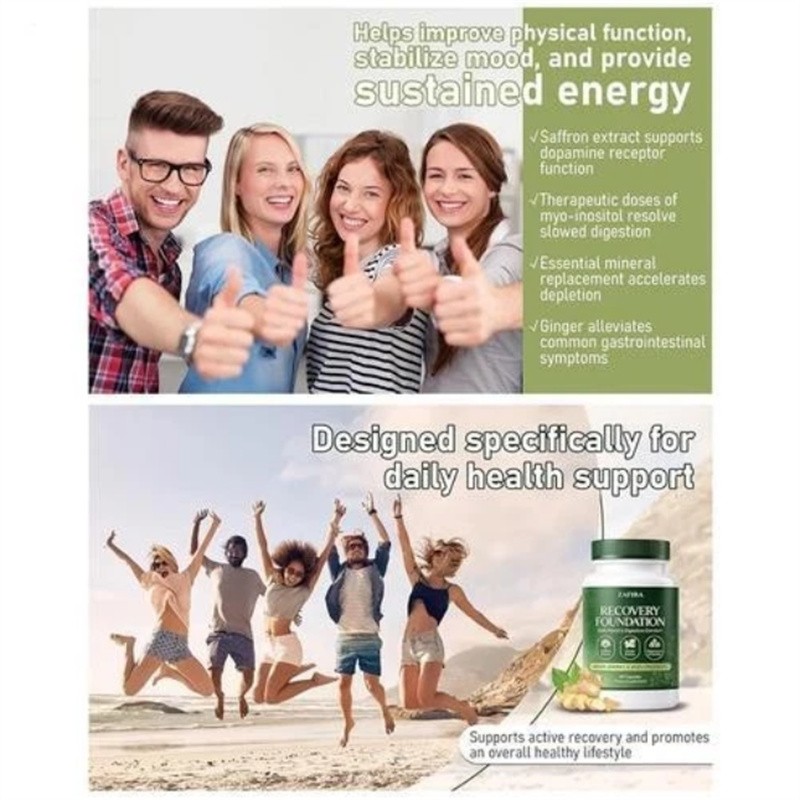 Zafira Recovery Foundation Mood & Digestive Support Capsules With Saffron Extrac
