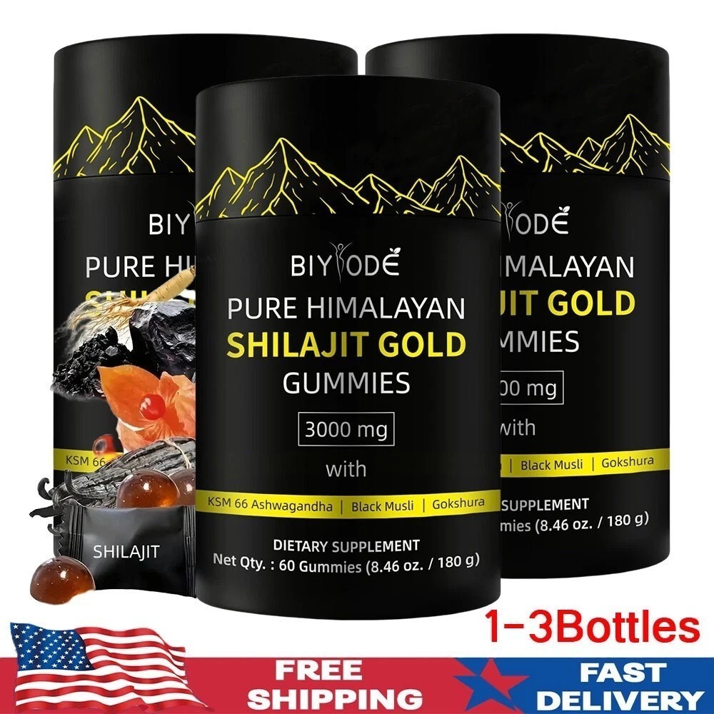 Himalayan Shilajit GOLD Gummies, Natural Extremely Potent 3000 mg, Fulvic Acid