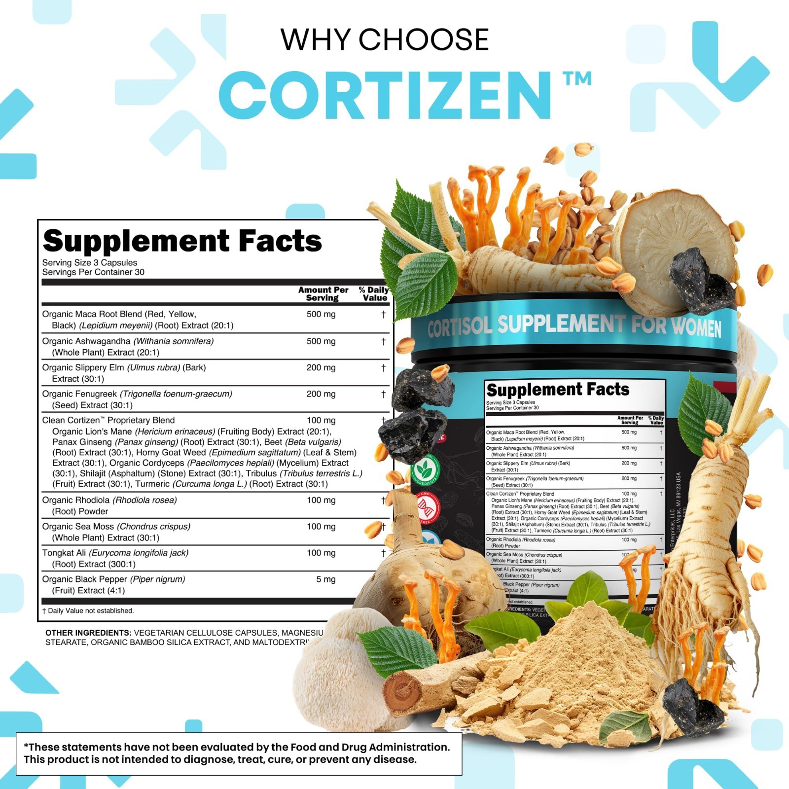 Cortisol Manager Supplements for Women | Maca, Ashwagandha, Detox & Stress Relie