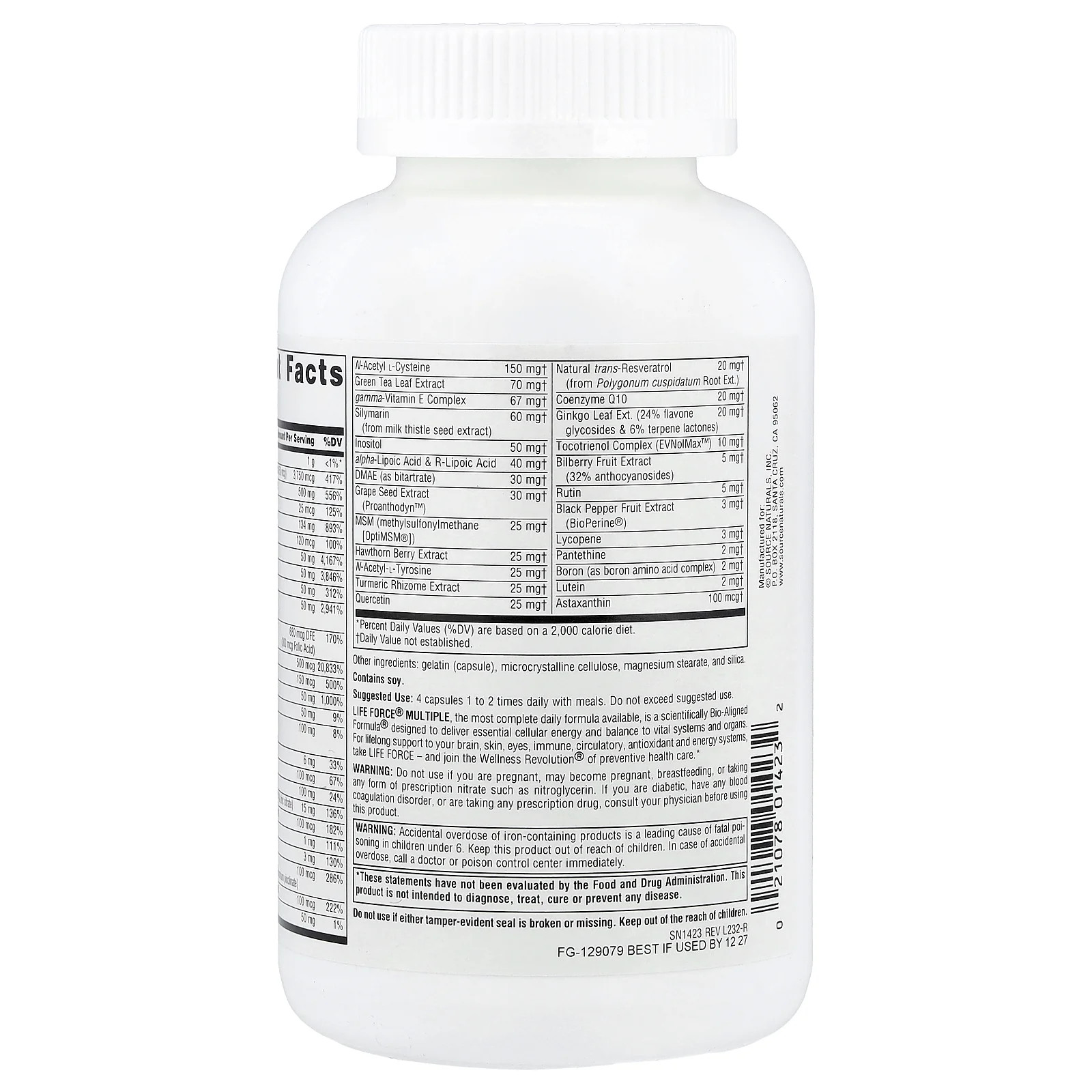2 X Source Naturals, Life Force� Multiple, 180 Capsules