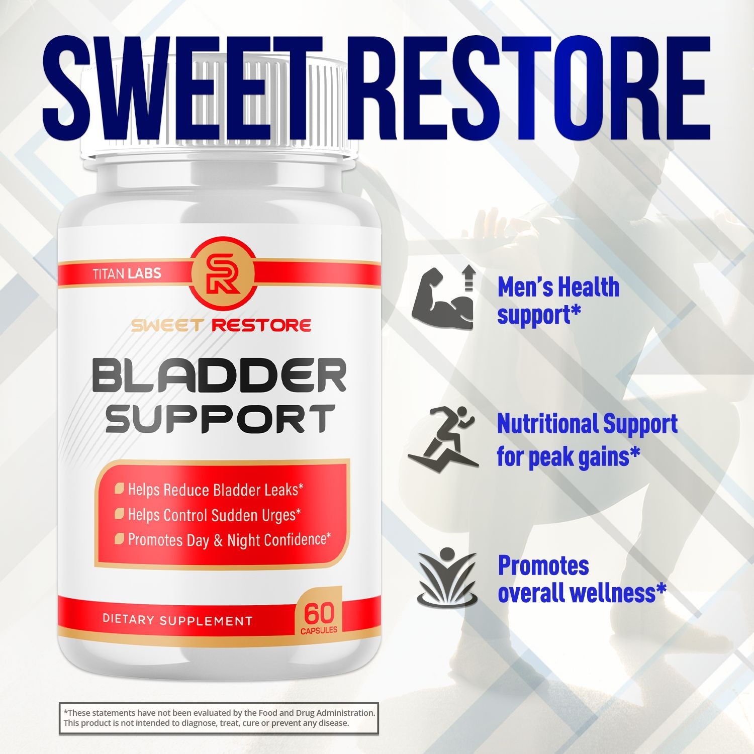 (2 Pack) Sweet Restore Bladder Control Prostate & Bladder Support Formula 120 Ct