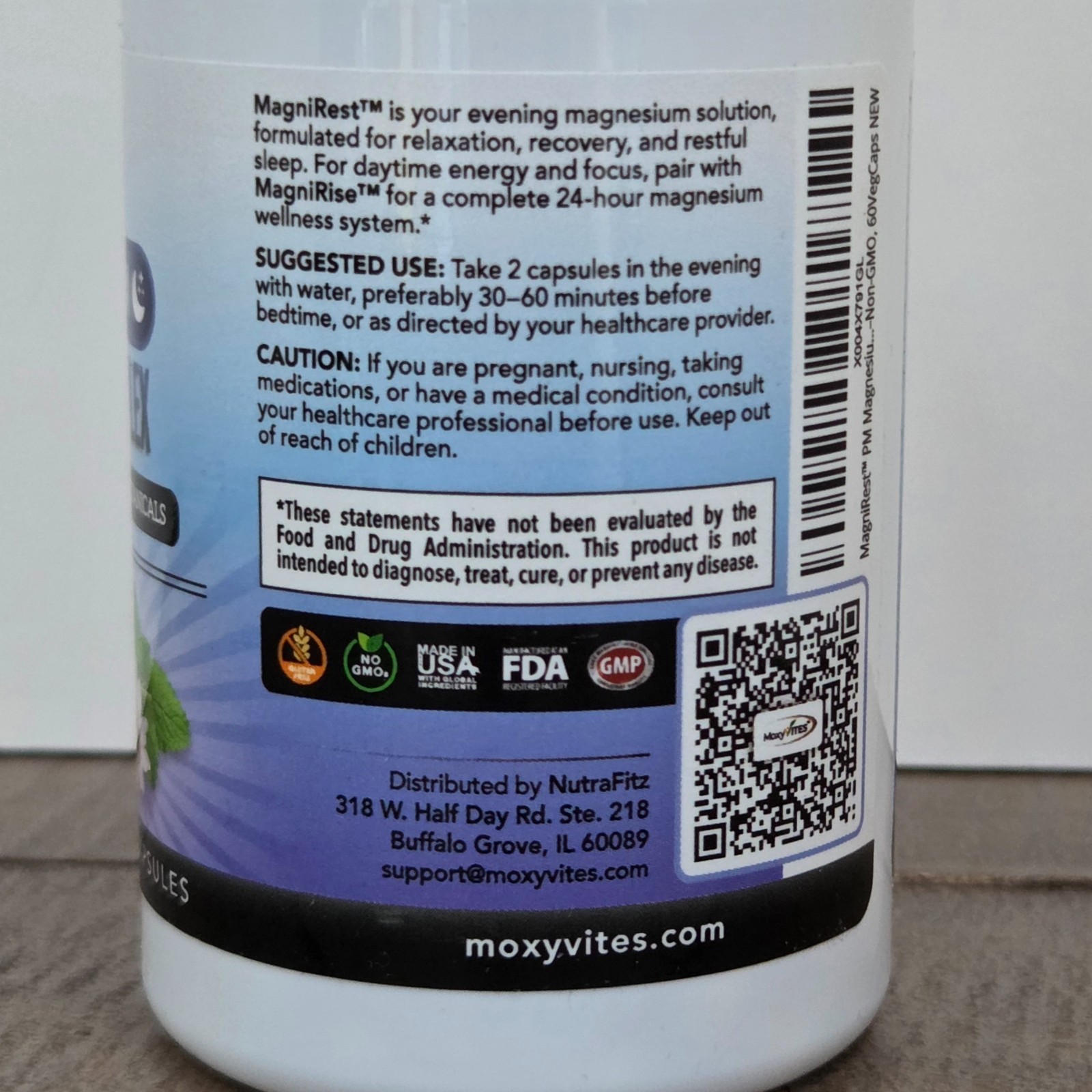 TWO PACK MoxyVites MagniRest PM Magnesium Complex for Women & Men – calming