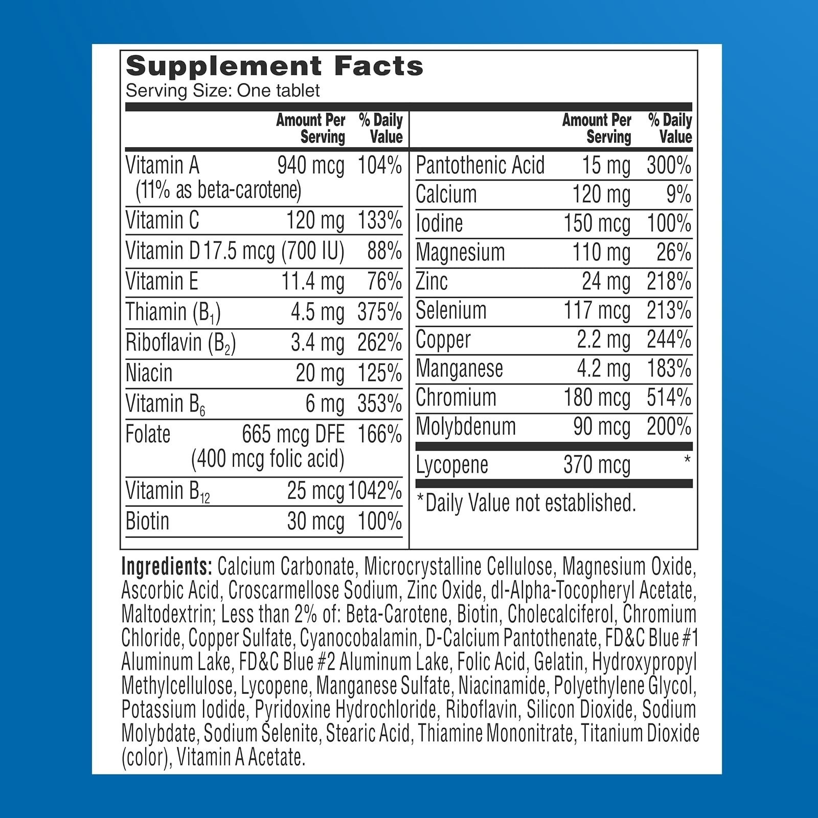 One A Day Men’s 50+ Multivitamin Tablets, 200 Count, Heart Health Support