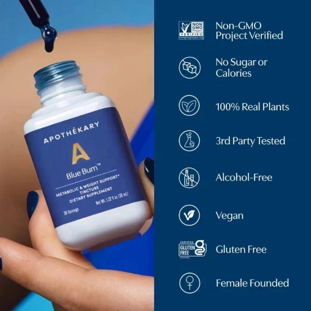 brand new Apothékary Blue Burn Metabolic & Weight Support Tincture 1.0 oz+++-