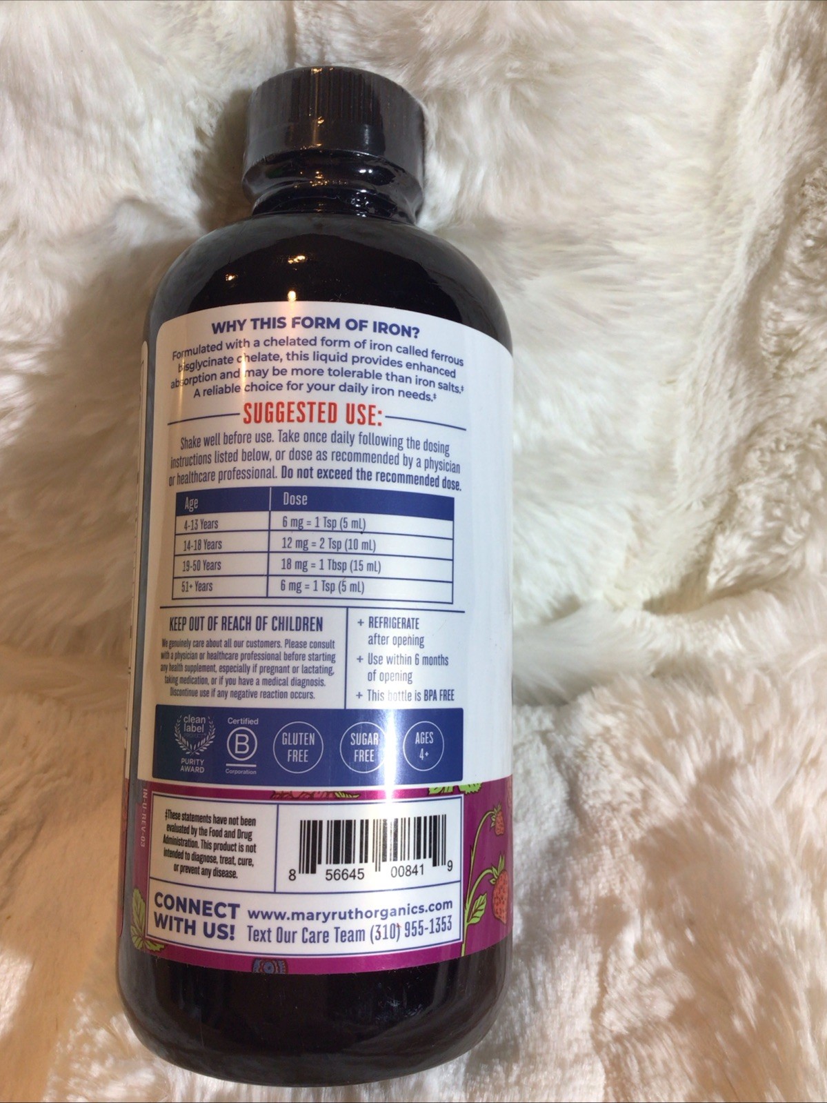 Mary Ruth’s Vegan Liquid Iron 15.22 Fl Oz Berry
