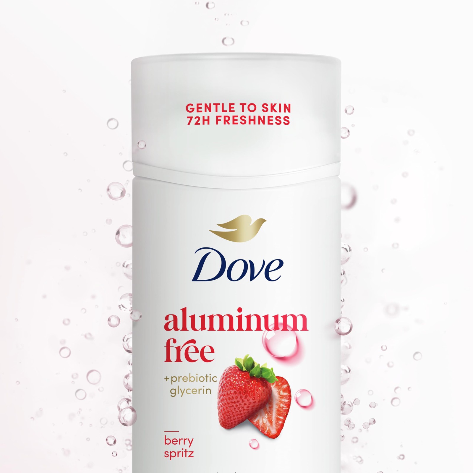 Dove Deodorant Stick Berry Spritz for 72 Hour Odor 2.4 Ounce (Pack of 1), Red