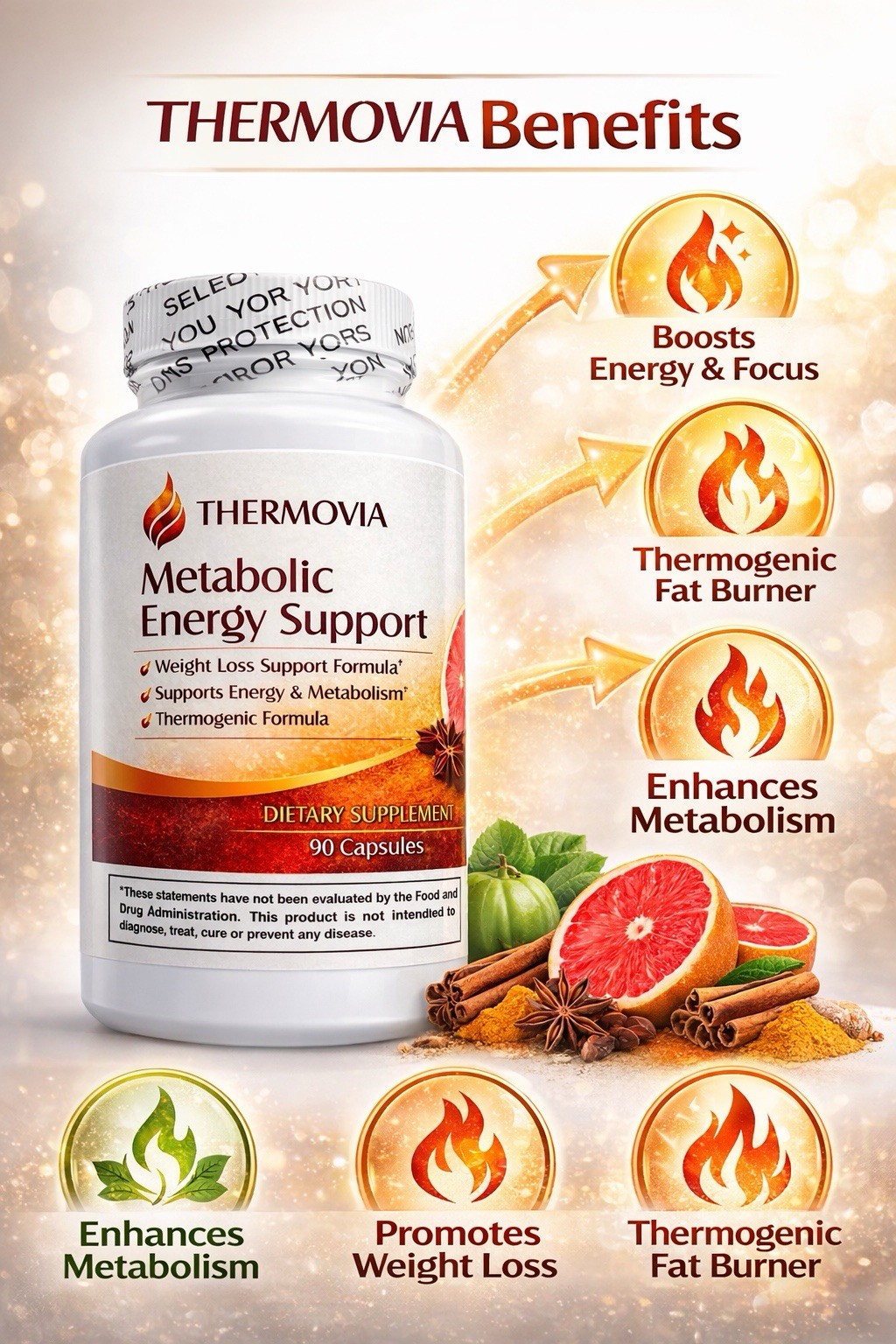 THERMOVIA Weight Management & Energy Metabolism Support Supplement 90 Capsules
