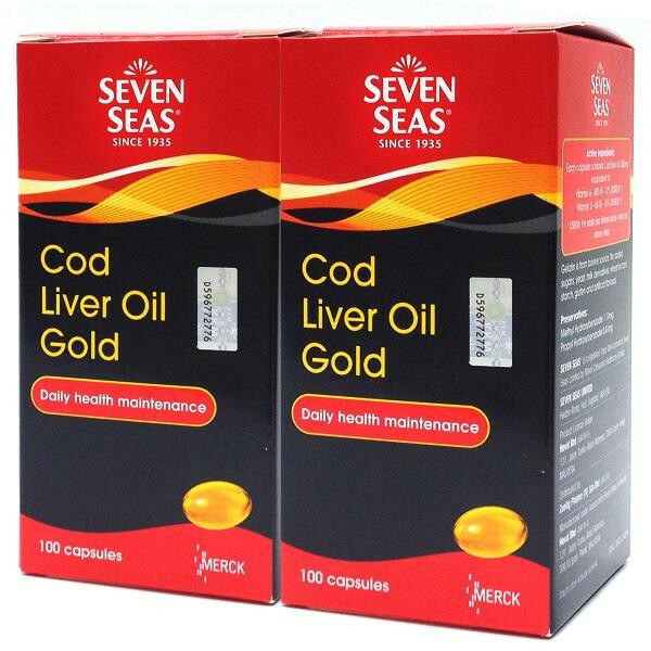 Seven Seas Cod Liver Oil Gold 200 Capsules (2 x 100s) Heart Joint Immune Health