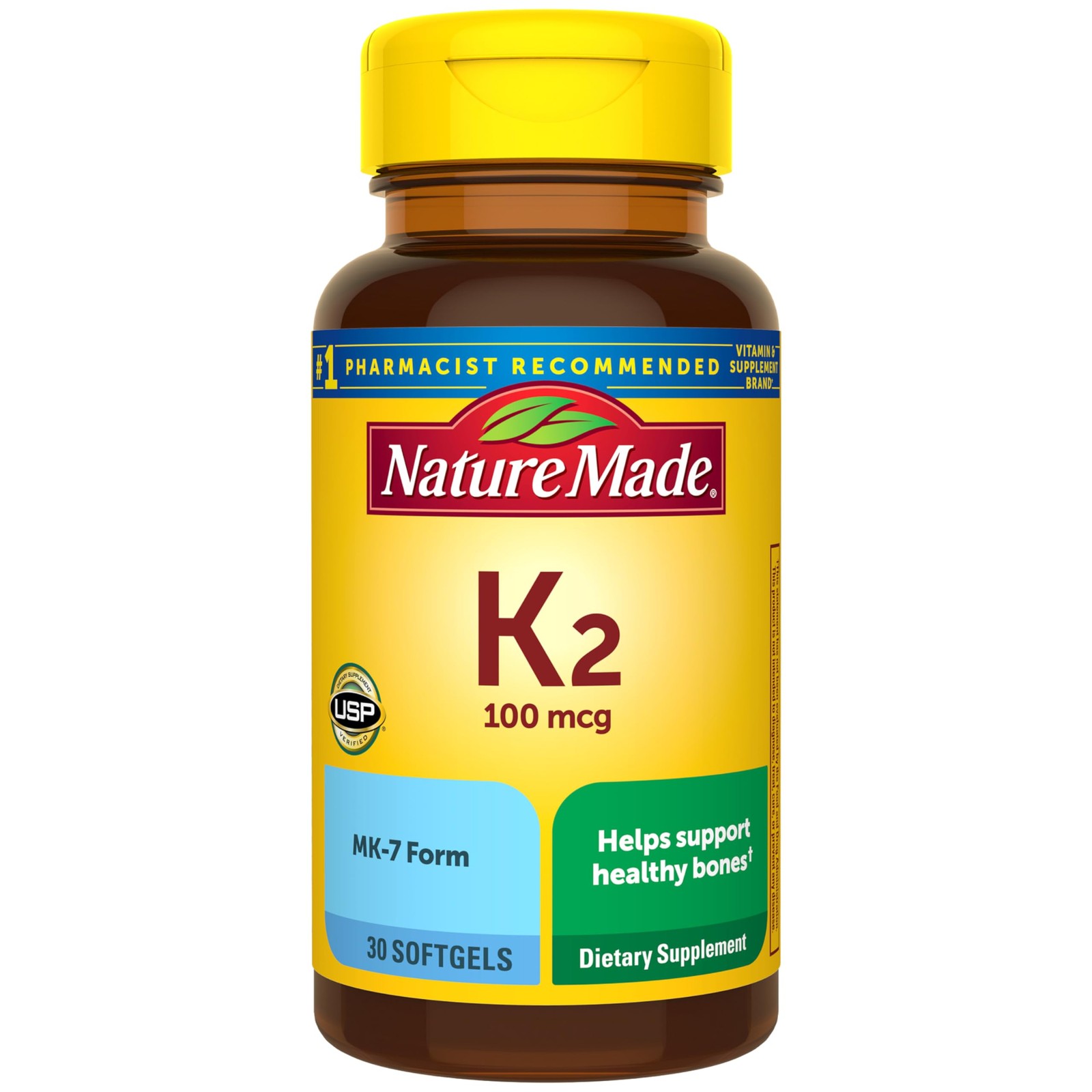 Nature Made Vitamin K2 100 mcg, Healthy Bone 30 Count (Pack of 1), Purple