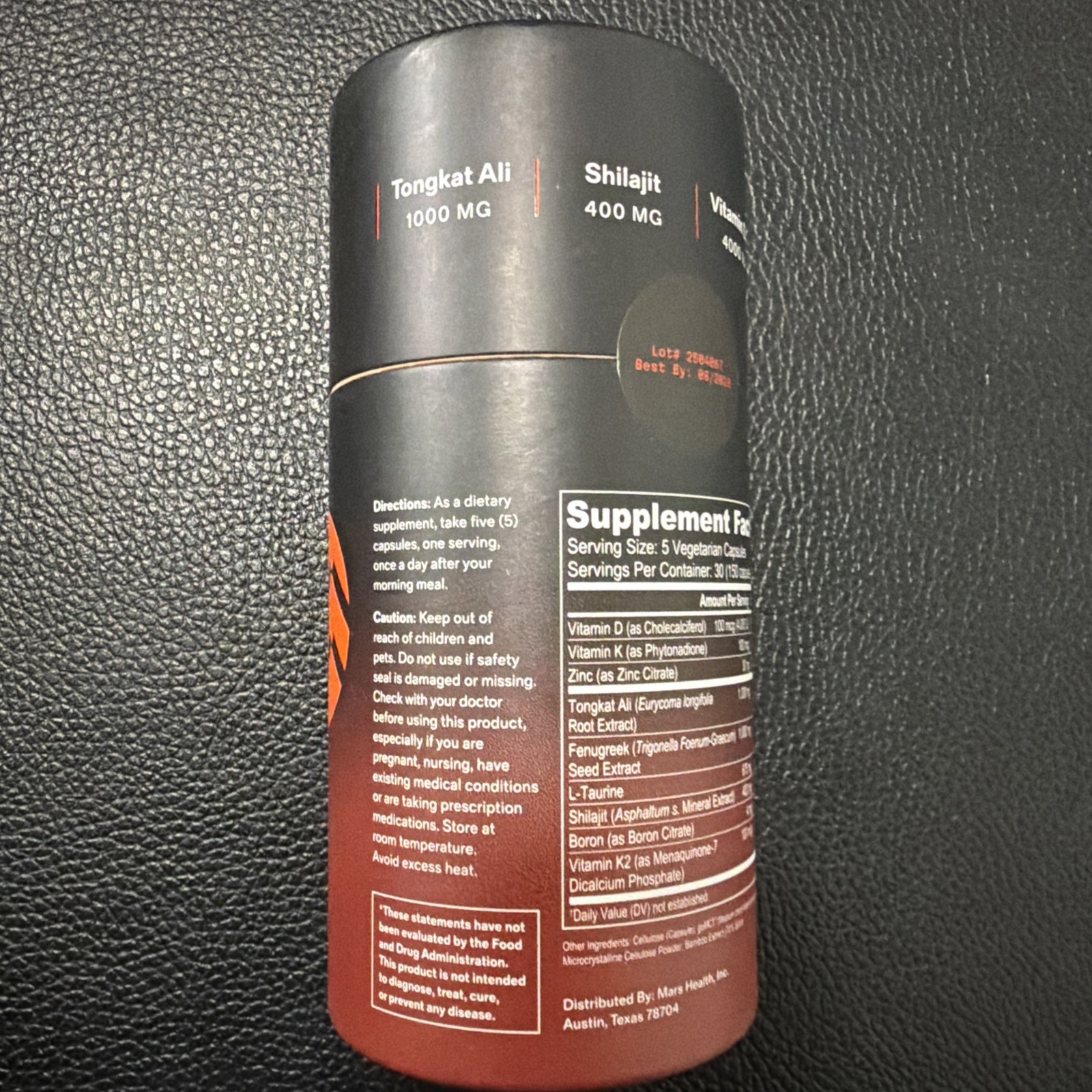 MARS MEN Testosterone Booster Men Natural Supplement Premium BB 8/28 NEW