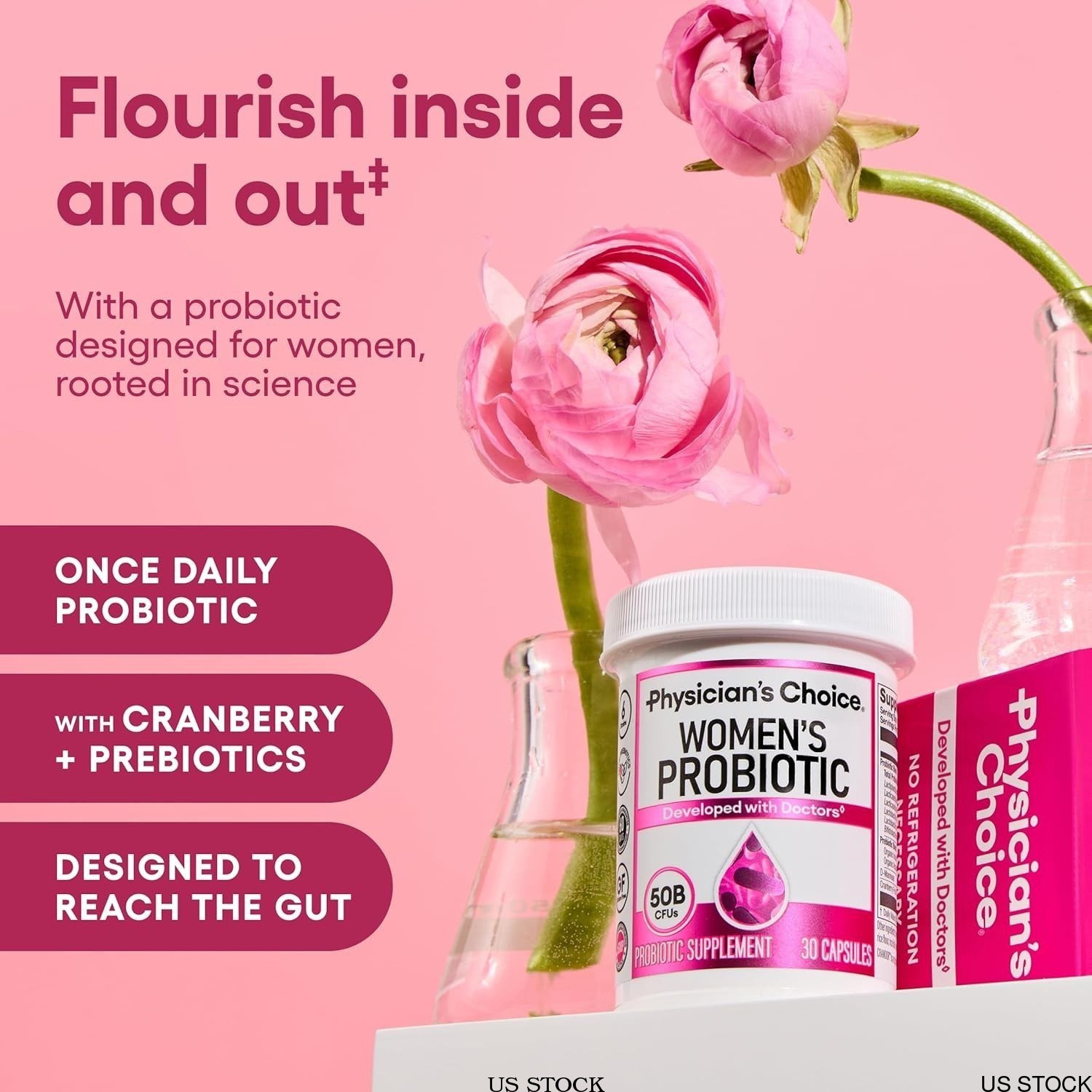 Physician’s | Women’s Probiotic Choice 50 Billion CFU + Organic US Prebiotic