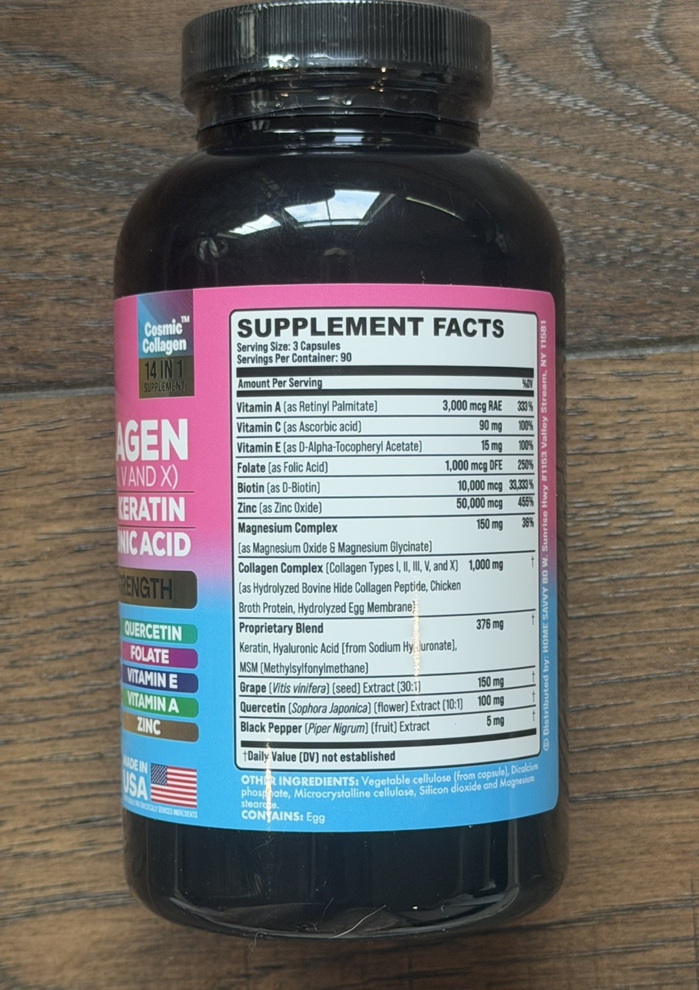 Zoyava Collagen Pills Peptides Types I, II, III, V & X Exp 05/2029 270 ct
