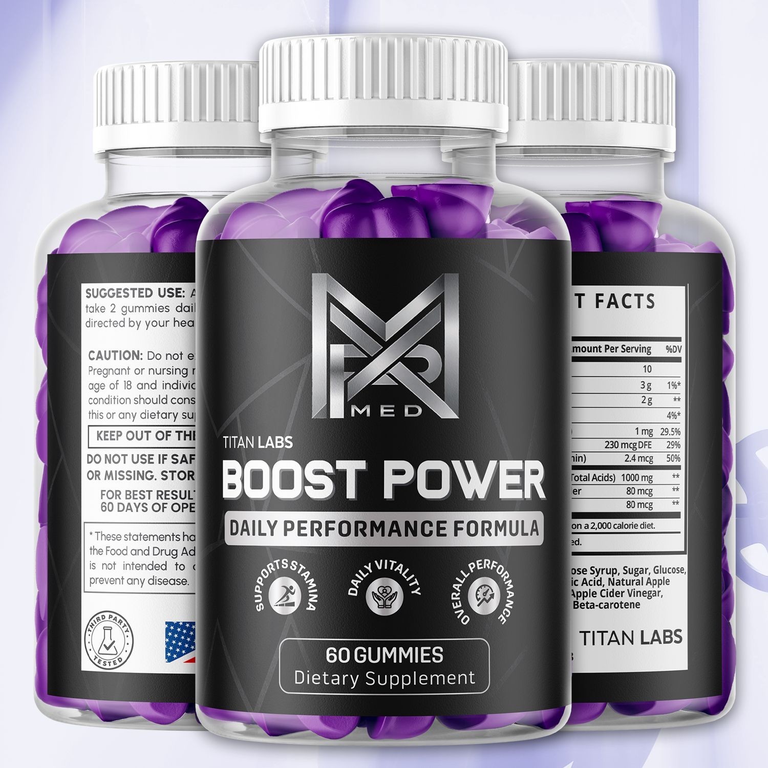 (1 Pack) Boost Power Gums Advanced Male Support Supplement BoostPower 60 Gummies