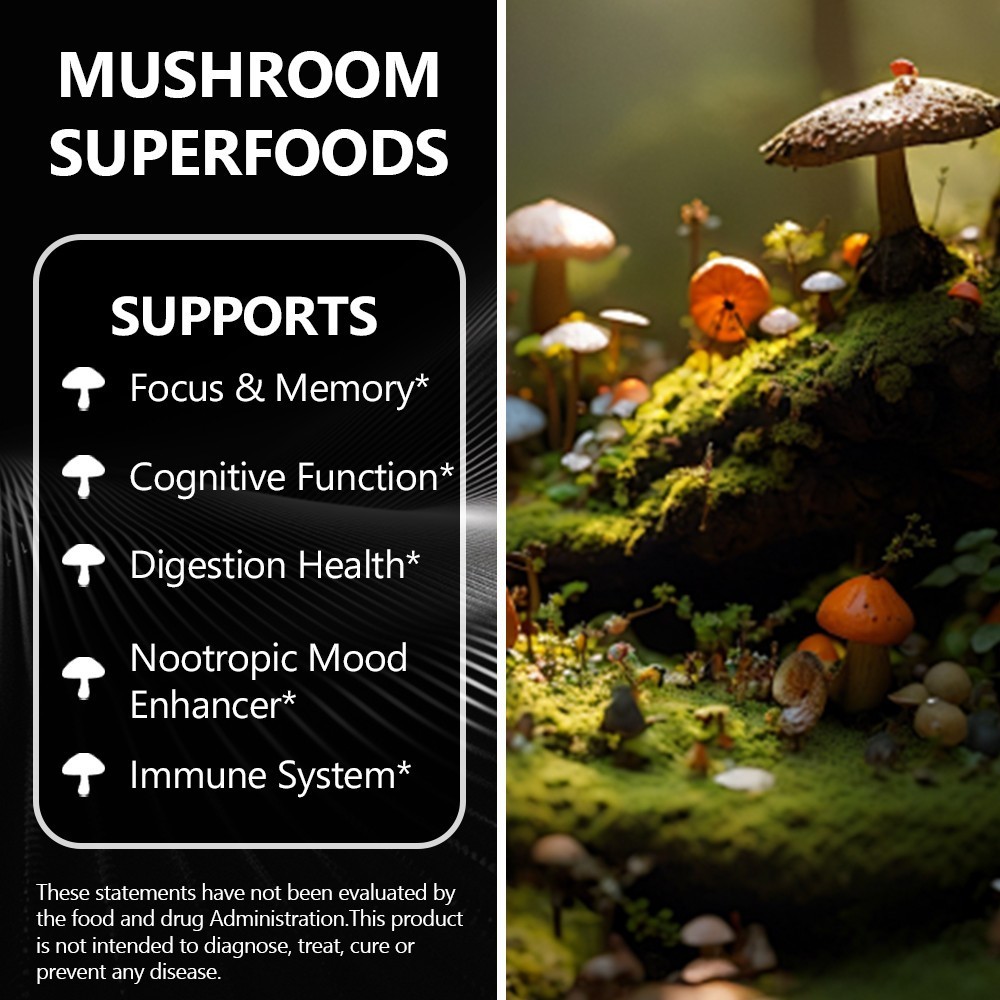 Organic Lion’s Mane Mushroom Softgels 13000 mg – MEMORY, FOCUS, STRESS SUPPORT