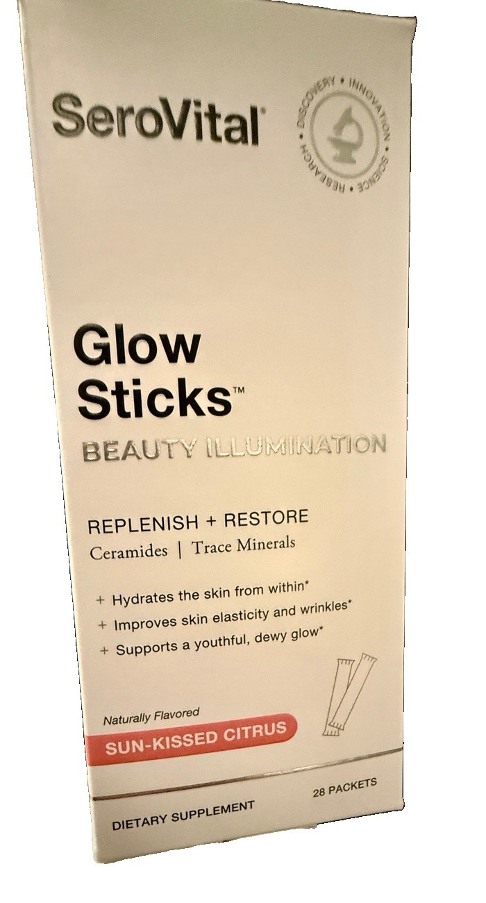 SeroVital Glow Sticks Beauty illumination -Sun-Kissed Citrus -28 Count- NIB
