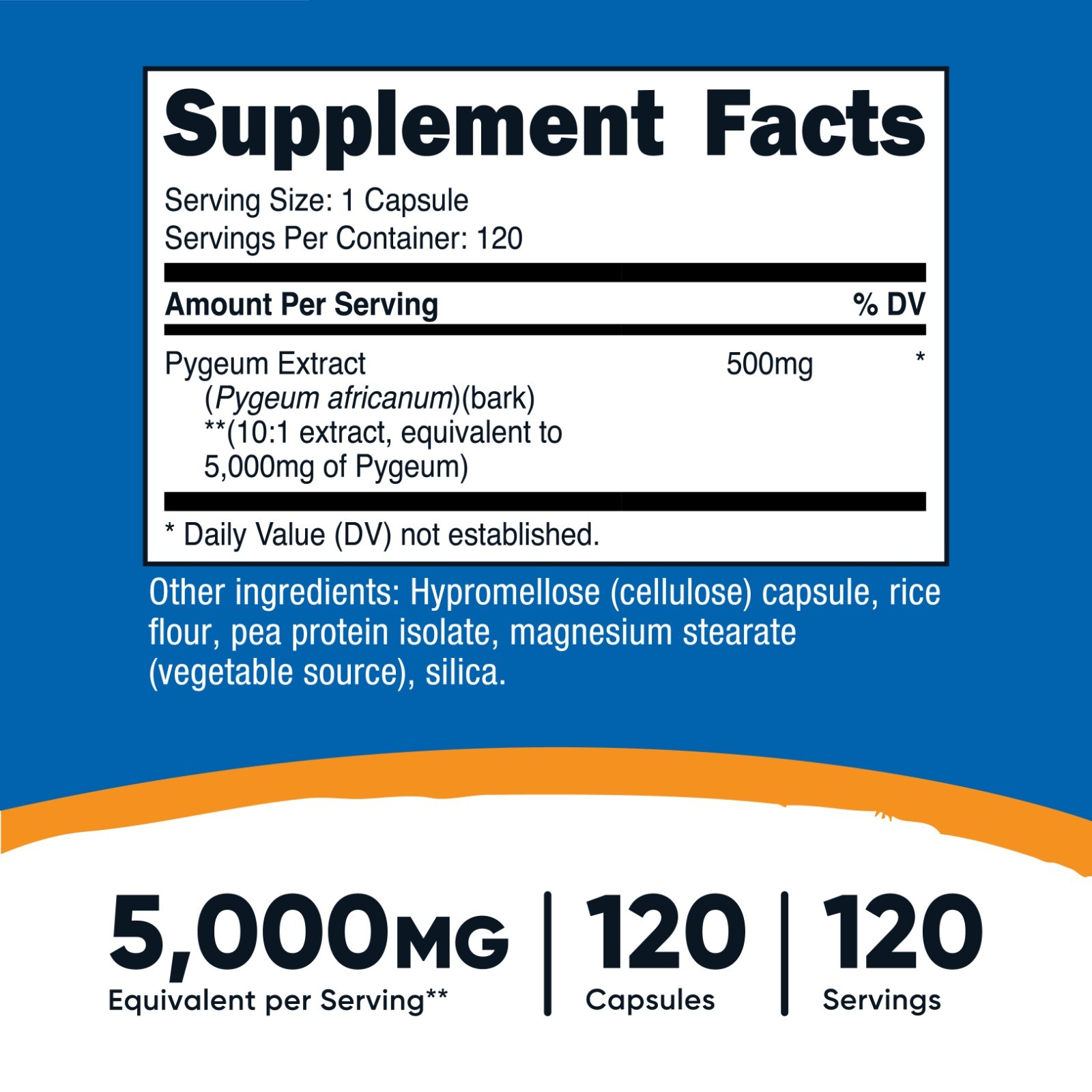 Nutricost Pygeum 5000mg, 120 Capsules- Vegetarian Capsules, Non-GMO, Gluten Free