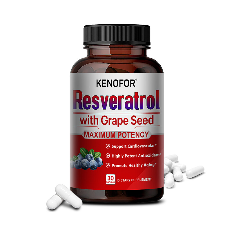 Resveratrol with Grape Seed-Supports Heart Health Anti-Aging DIETARY support USA