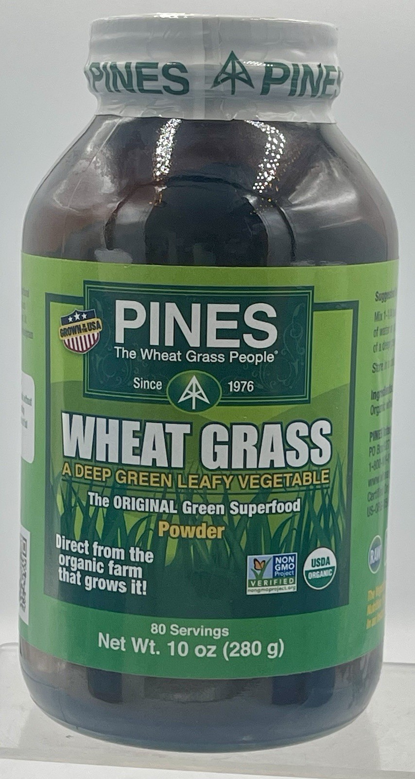 Pines International Wheat Grass Powder 10oz 280g Gluten Free Non GMO EXP 01/29