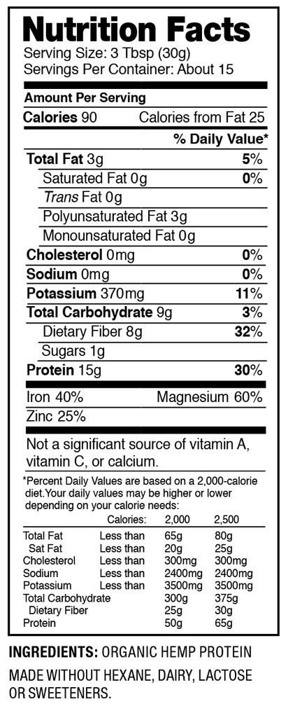 2X 2lb (4lb) 100% Pure Organic Hemp Protein Powder 50% Isolate nonGMO High Fiber