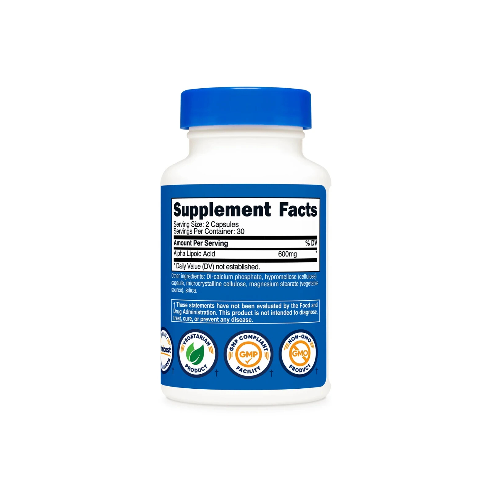 Nutricost Alpha Lipoic Acid 600mg Per Serving 60caps, 30servings GF -EXP 07/2027