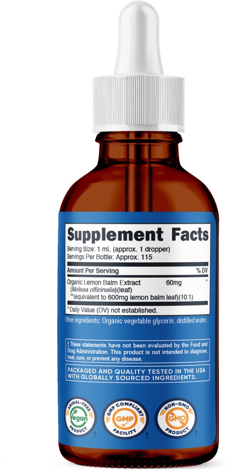 Nutricost Organic Lemon Balm Liquid Extract (600mg) 3.8 Fl. Oz – USDA Organic