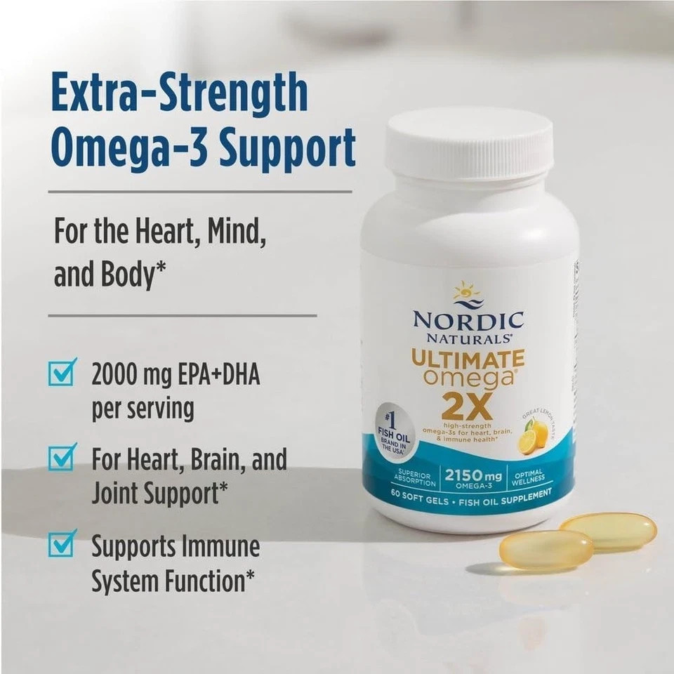 Nordic Naturals Ultimate Omega 2X 180 Soft Gels – Extra Strength – New