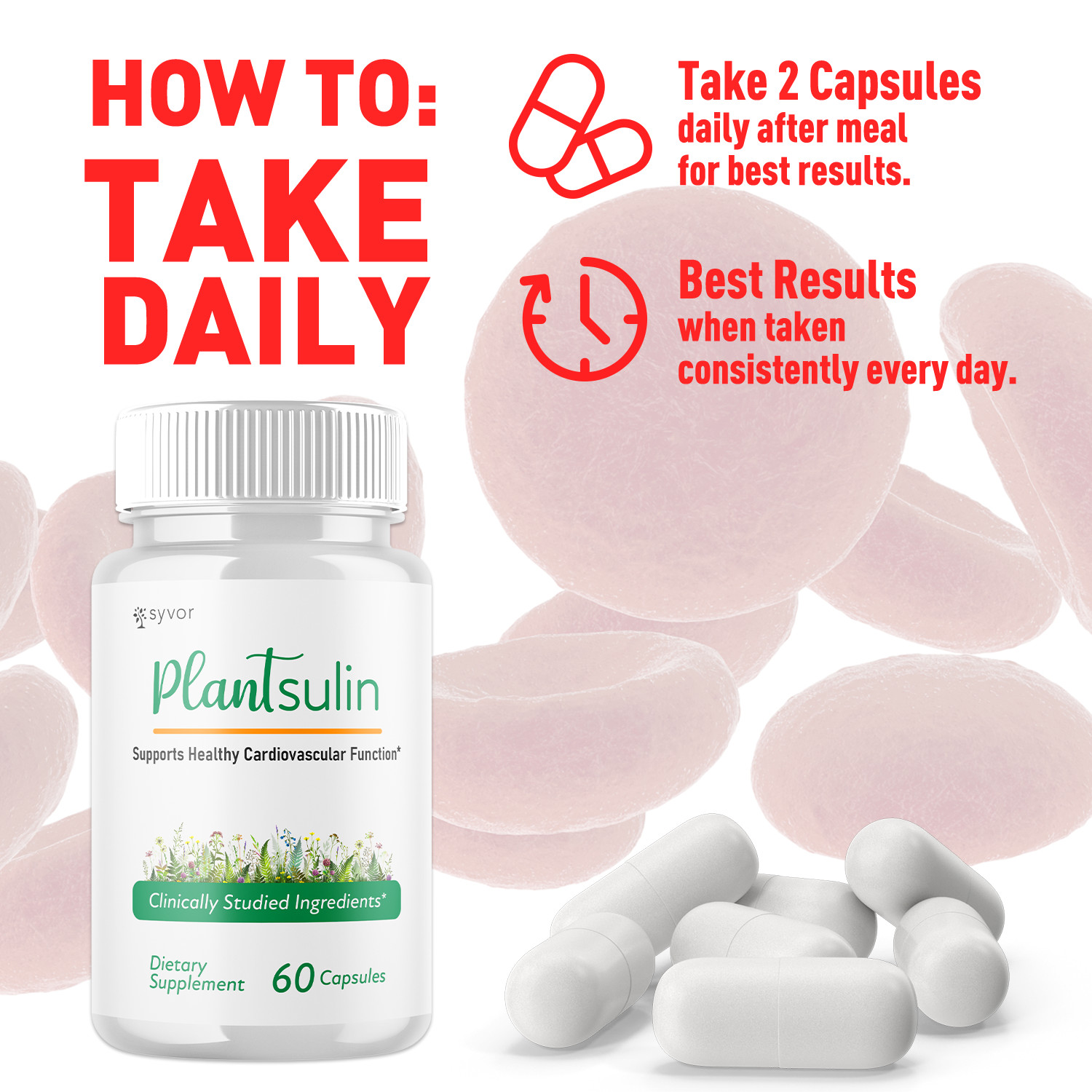 (2 Pack) Plantsulin Supports Healthy Cardiovascular Function Pill (120 Capsules)